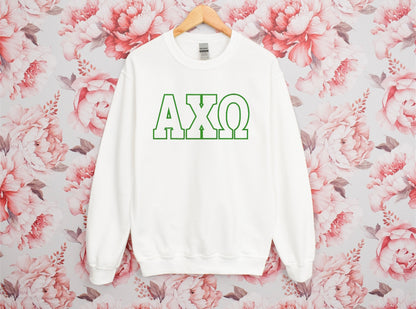 Sorority Letter Outline Crewneck Sweatshirt