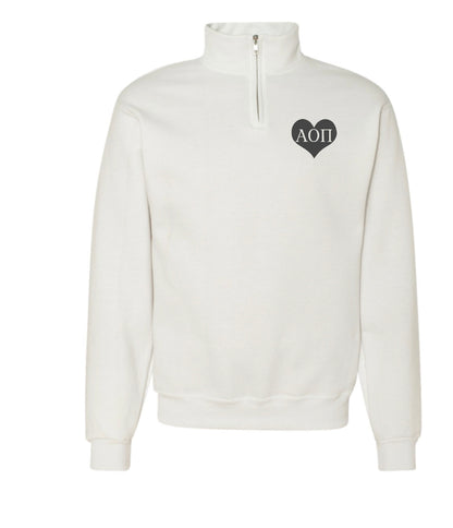 Heart Sorority Quarter Zip Fleece Jacket