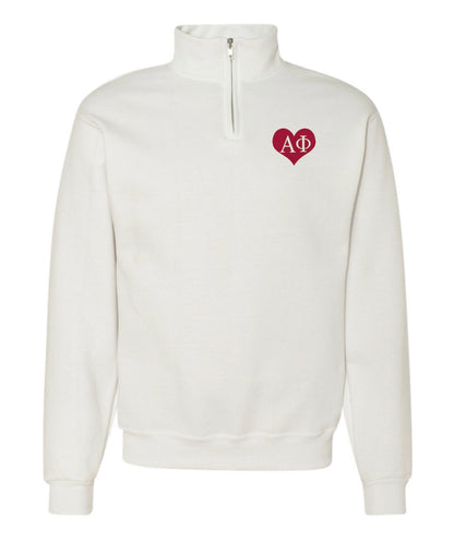 Heart Sorority Quarter Zip Fleece Jacket