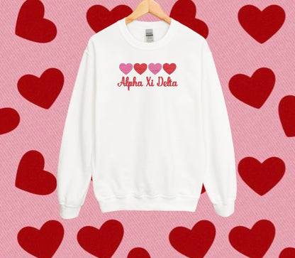 Four Hearts Sorority Crewneck Sweatshirt