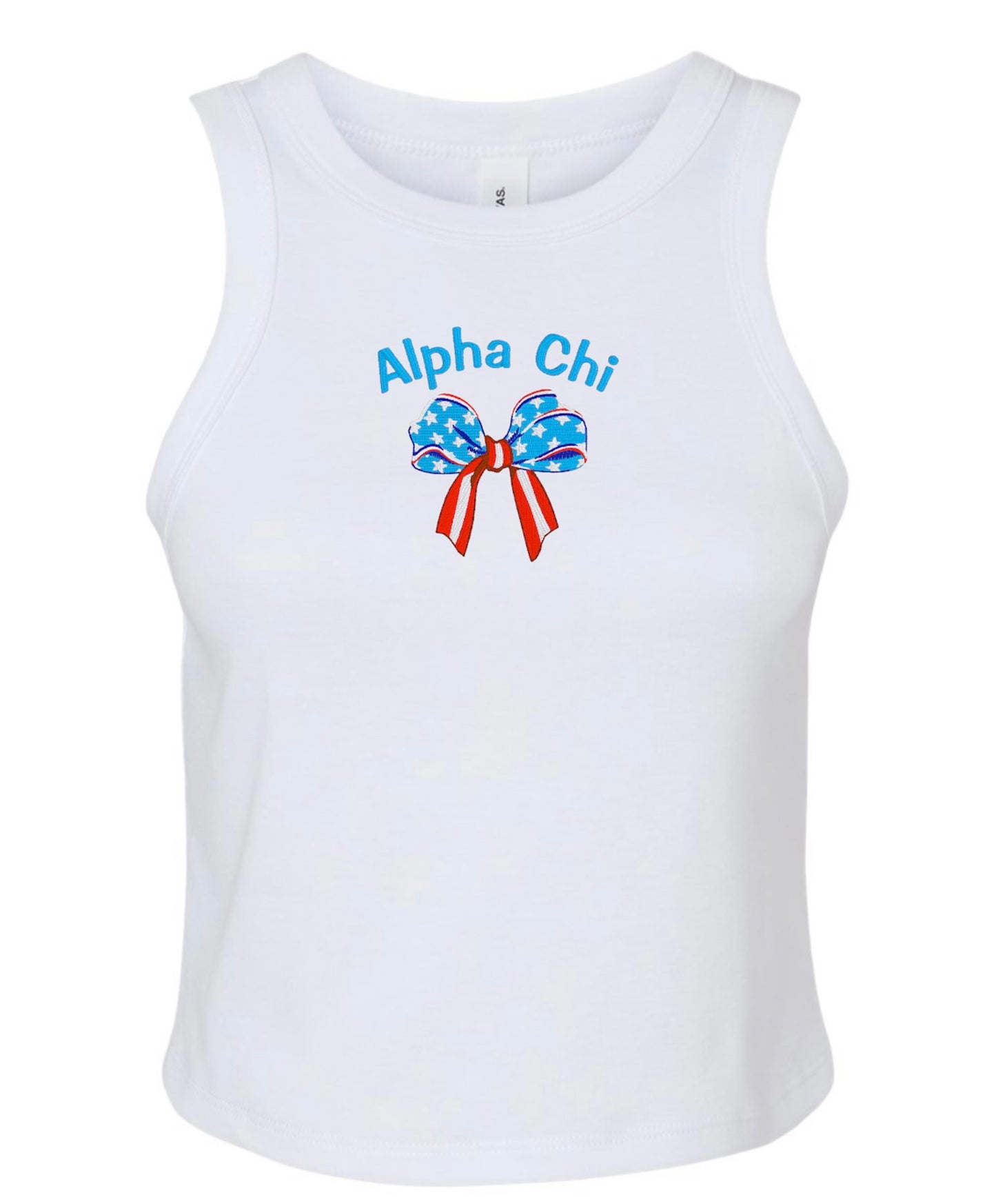 Embroidered Sorority American Bow Tank Top