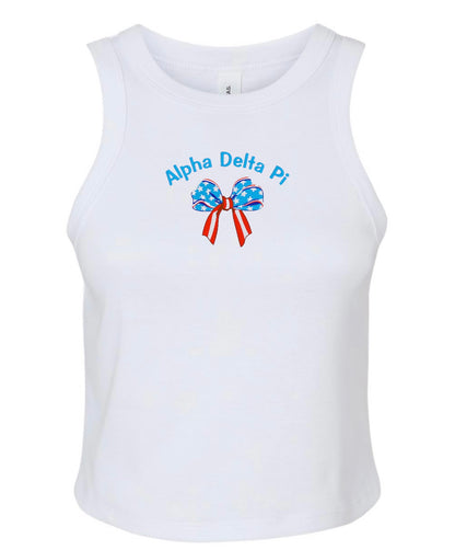 Embroidered Sorority American Bow Tank Top