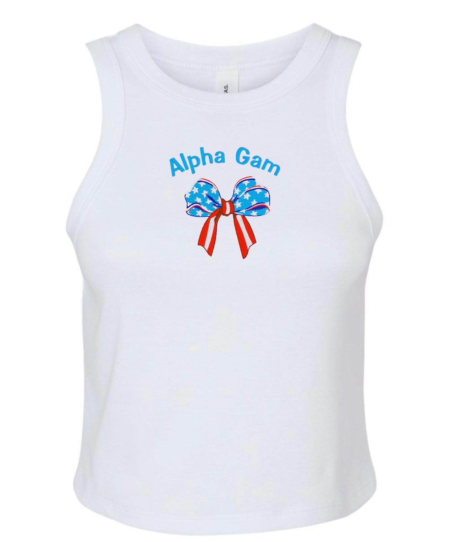 Embroidered Sorority American Bow Tank Top