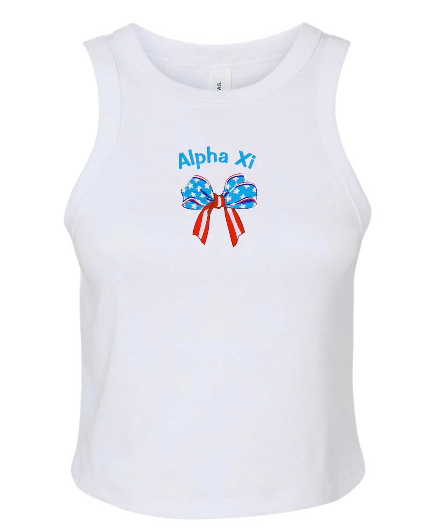 Embroidered Sorority American Bow Tank Top