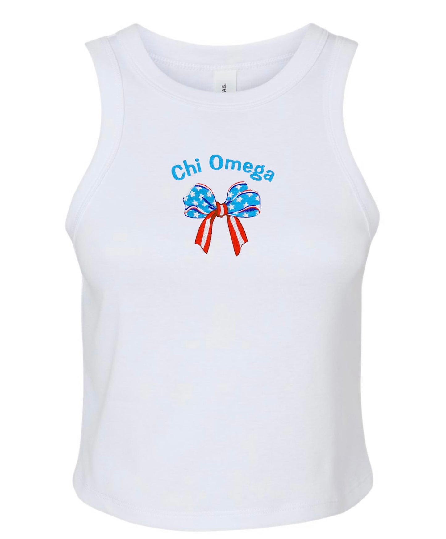 Embroidered Sorority American Bow Tank Top