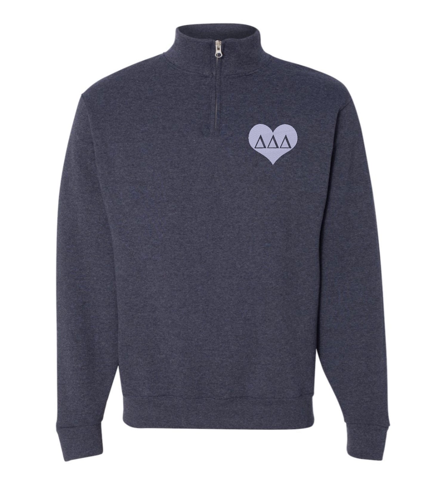 Heart Sorority Quarter Zip Fleece Jacket