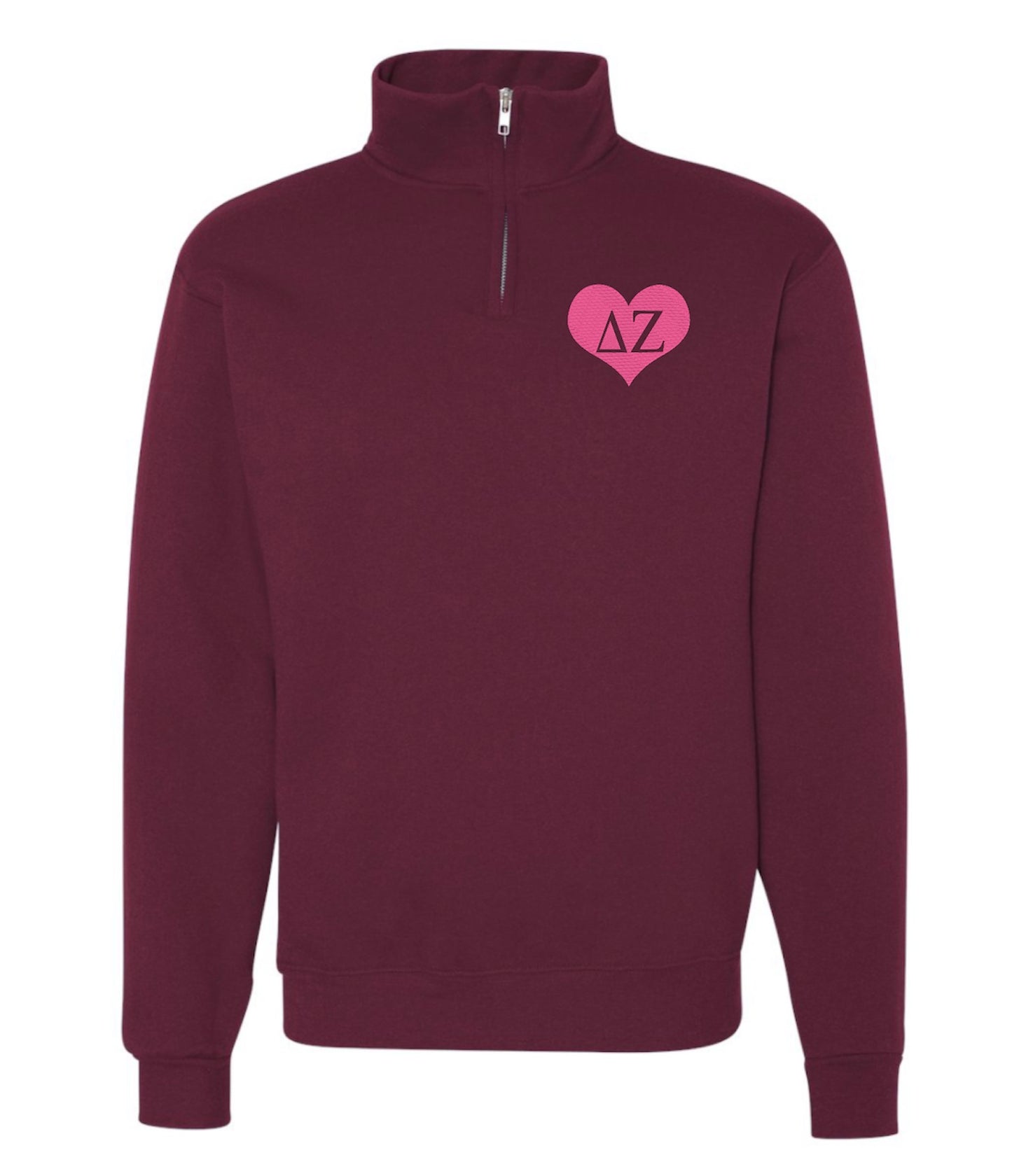 Heart Sorority Quarter Zip Fleece Jacket