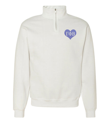 Heart Sorority Quarter Zip Fleece Jacket