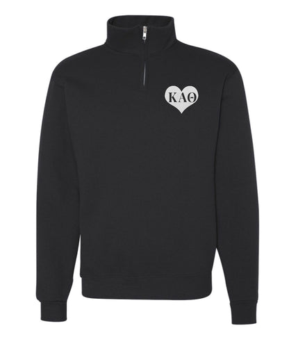 Heart Sorority Quarter Zip Fleece Jacket