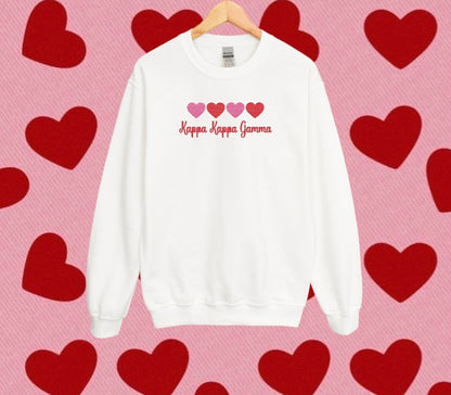 Four Hearts Sorority Crewneck Sweatshirt