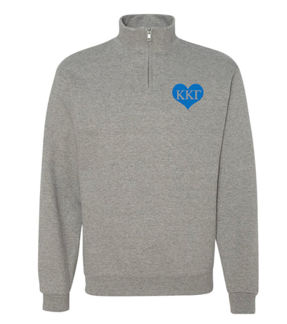 Heart Sorority Quarter Zip Fleece Jacket