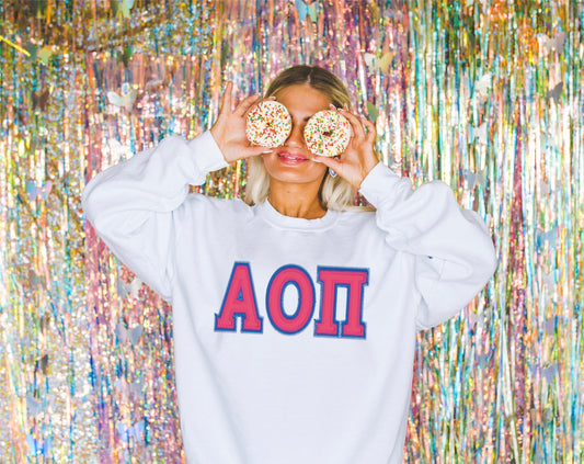 Sorority Applique Greek Letter Sweatshirt