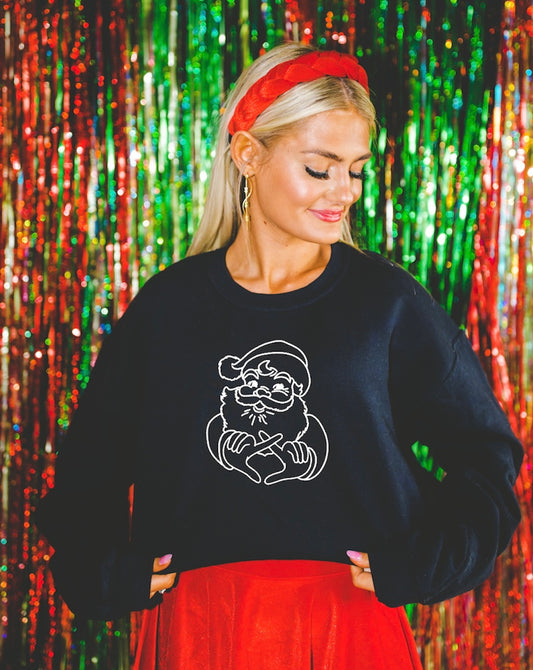 Sorority Santa Hand Sign Crewneck Sweatshirt