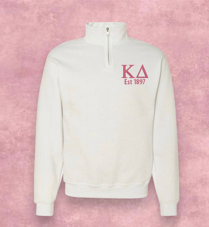 Sorority Quarter Zip Fleece Jacket with Year