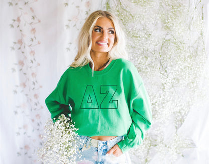 Sorority Letter Outline Crewneck Sweatshirt