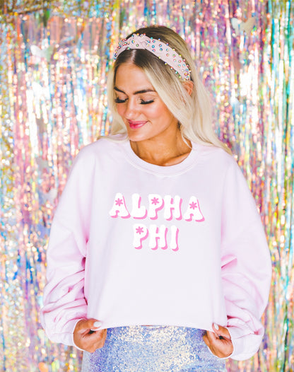 Groovy Pink Sorority Crewneck Sweatshirt