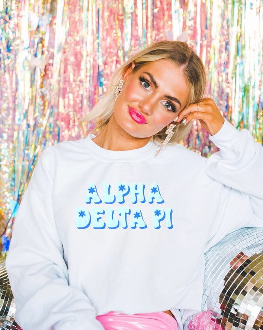 Groovy Blue Sorority Crewneck Sweatshirt