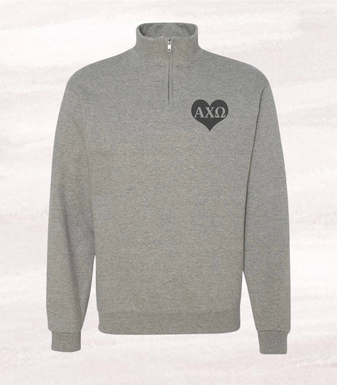 Heart Sorority Quarter Zip Fleece Jacket