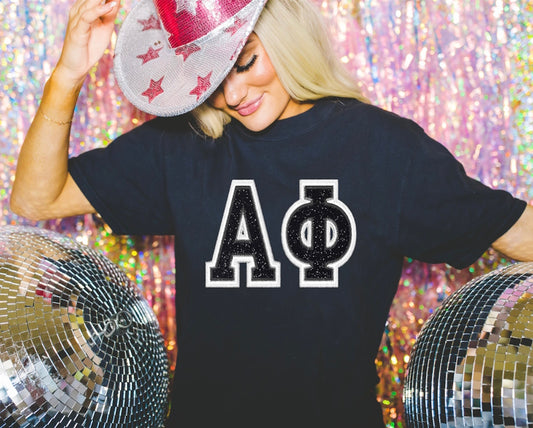 Sorority Applique Greek Letter Shirt