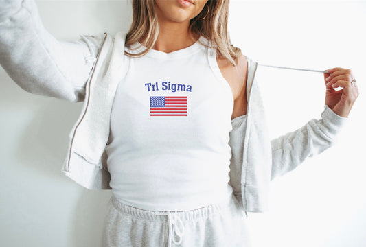 Embroidered Sorority Flag Tank Top