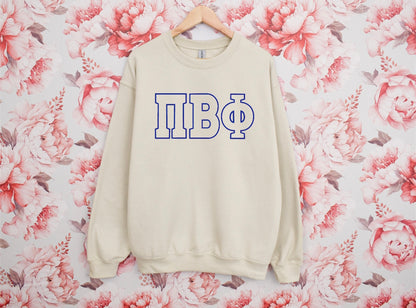 Sorority Letter Outline Crewneck Sweatshirt