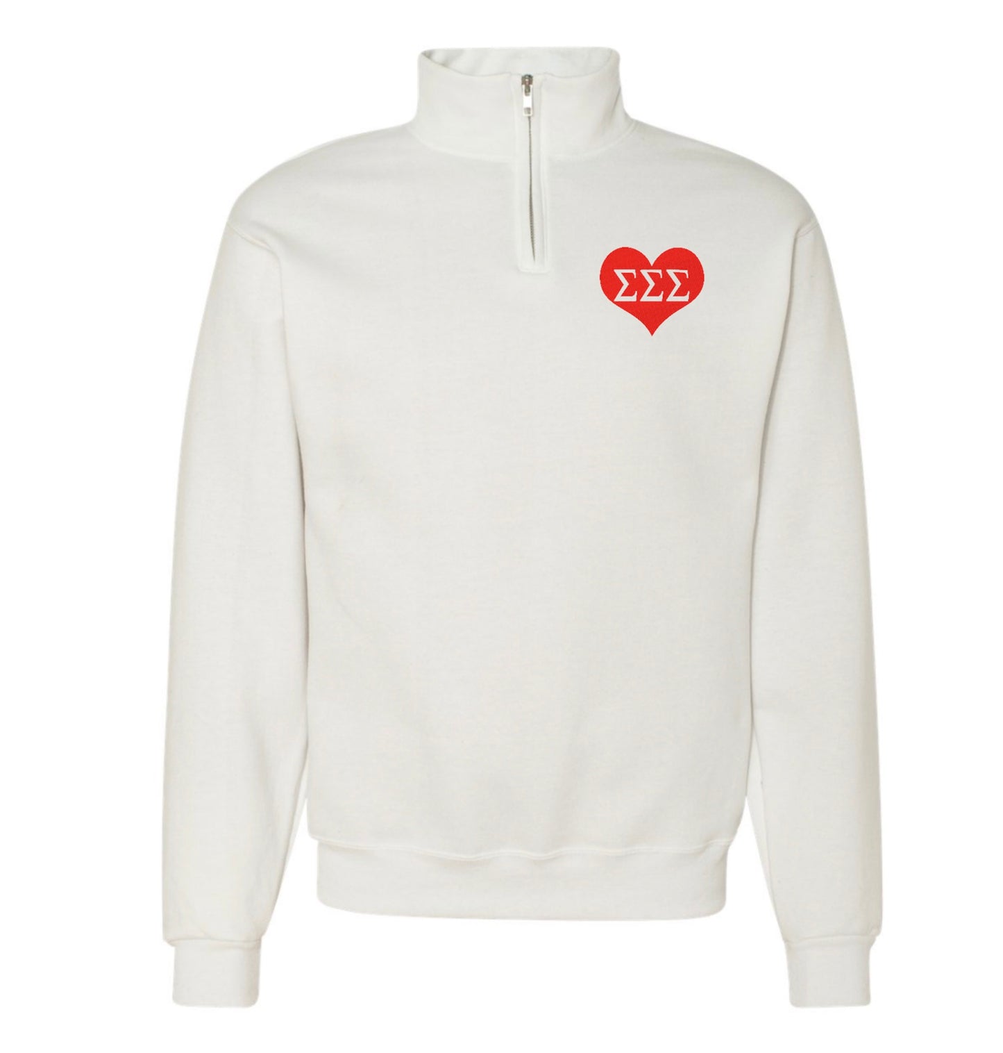 Heart Sorority Quarter Zip Fleece Jacket