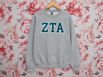 Sorority Applique Greek Letter Sweatshirt