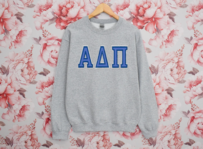 Sorority Applique Greek Letter Sweatshirt