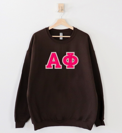 Sorority Applique Greek Letter Sweatshirt