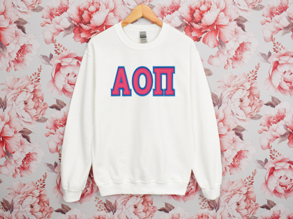 Sorority Applique Greek Letter Sweatshirt