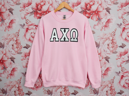 Sorority Applique Greek Letter Sweatshirt