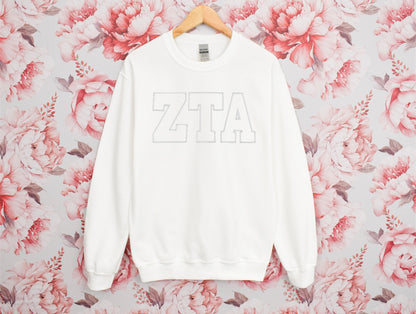 Sorority Letter Outline Crewneck Sweatshirt