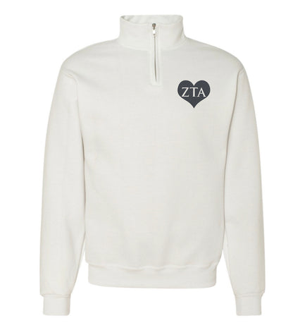 Heart Sorority Quarter Zip Fleece Jacket